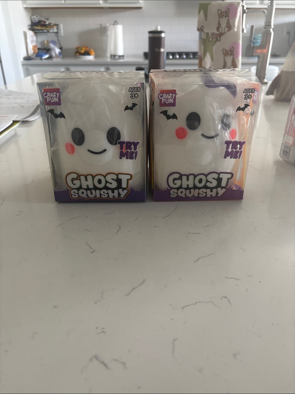 Set - boy and girl White Ghost Squishy